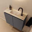 MONDIAZ TURE-DLUX Meuble toilette - 60cm - Dark Grey - EDEN - vasque Frappe - position centrale - 1 trou de robinet SW1102727