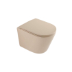 QeramiQ Dely Ensemble de toilette - 36.3x51.7cm - cuvette profonde - sans bride - réservoir encastré Geberit UP720 - abattant de toilette softclose - plaque de commande laiton brossé - boutons rectangulaires - beige mat SW1426535