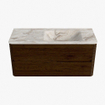 Mondiaz CIRO-DLUX Badkamermeubelset - 110x45x50cm - Solid surface wastafel Frappe - 1 wasbak Rechts - 1 kraangat - 2 lades - Walnut SW1530324