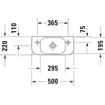 Duravit DuraStyle lave-mains avec trop-plein 1 trou de robinet à droite 50x22cm blanc SW54121