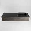 ENSEMBLE DE MEUBLE DE SALLE DE BAIN MONDIAZ ERIN - 150 cm - Marron foncé - 1 tiroir - lavabo à droite - 0 trous de robinet - Urban SW697579