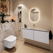 MONDIAZ TURE-DLUX Meuble toilette - 120cm - Cale - EDEN - vasque Glace - position centrale - sans trou de robinet SW1103185