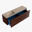 Mondiaz CIRO-DLUX Meuble de salle de bains - 160x45x50cm - plan-vasque solid surface Arena - 1 vasque à gauche - 1 trou de robinet - 4 tiroirs - Ruby SW1531741
