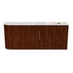 Mondiaz JOYA-DLUX Meuble de salle de bains 101.6cm - arrondi gauche couleur Ruby - Vasque FAYE position Droite Sans trou de robinet couleur Frappe SW1423500