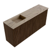 Mondiaz JOYA-DLUX 90cm toiletmeubel - kleur Walnut - Wastafel FAYE positie Links Zonder kraangat kleur Arena. SW1424344