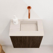 Mondiaz JOYA-DLUX 40cm toiletmeubel - kleur Walnut - Wastafel FAYE positie Rechts Zonder kraangat kleur Meli. SW1424378
