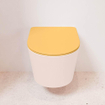 MONDIAZ LAVIE WC suspendu - 36x53cm - sans bride - Ocher (jaune) - softclose - quick-release - abattant WC - Rosee (rose) SW1208677