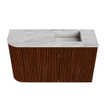 Mondiaz JOYA-DLUX 71.6cm toiletmeubel - ronding links kleur Ruby - Wastafel FAYE positie Rechts 1 kraangat kleur Glace. SW1423565