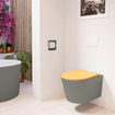 MONDIAZ LAVIE WC suspendu - 36x53cm - sans bride - Ocher (jaune) - softclose - quick-release - abattant WC - Smoke (gris) SW1208679
