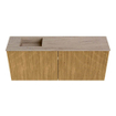 Mondiaz JOYA-DLUX 100cm toiletmeubel - kleur Oak - Wastafel FAYE positie Links Zonder kraangat kleur Saba. SW1424170