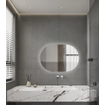 Saniclass Shine Miroir de salle de bains - 50x80cm - ovale - installation horizontale / verticale - éclairage LED indirect - Chauffage miroir - Infrarouge SW1152326