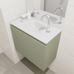 Mondiaz OLAN Meuble lave-mains 60x30x40cm 1 trou de robinet 1 tiroir Army mat avec lavabo LEX Centre Solid Surface Blanc SW473316
