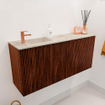 Mondiaz JOYA-DLUX 90cm toiletmeubel - kleur Ruby - Wastafel FAYE positie Links 1 kraangat kleur Frappe. SW1423468