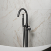 Robinet baignoire Crosswater MPRO - sur pied - avec douchette à main - noir mat SW209267