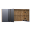 BRAUER Impress armoire de toilette - 140x70x15cm - sans éclairage - avec 3 portes miroir double face - Château SW393013
