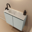 MONDIAZ TURE-DLUX meuble WC 60cm Greey. EDEN lavabo Opalo position gauche. Avec 1 trou de robinet. SW1104311
