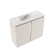 MONDIAZ TURE-DLUX Meuble toilette - 60cm - Linen - EDEN - vasque Ostra - position gauche - sans trou de robinet SW1104920