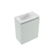 MONDIAZ TURE-DLUX Meuble de toilettes 40 cm Greey. Lavabo EDEN Opalo position gauche. Sans trou de robinet. SW1104363