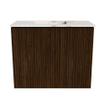 Mondiaz JOYA-DLUX 50cm toiletmeubel - kleur Walnut - Wastafel FAYE positie Links 1 kraangat kleur Frappe. SW1422259