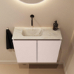 MONDIAZ TURE-DLUX Meuble toilette - 60cm - Rosee - EDEN - vasque Ostra - position gauche - sans trou de robinet SW1105039