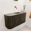 Mondiaz JOYA-DLUX 83.2cm toiletmeubel - ronding links en rechts kleur Shadow - Wastafel FAYE positie Midden Zonder kraangat kleur Oza. SW1425081