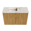 Mondiaz JOYA-DLUX 60cm meuble de salle de bains - couleur Oak - Vasque FAYE position Gauche 1 trou de robinet couleur Frappe. SW1421885