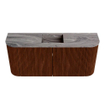 Mondiaz JOYA-DLUX 93.2cm toiletmeubel - ronding links en rechts kleur Ruby - Wastafel FAYE positie Midden Zonder kraangat kleur Sombra. SW1425717
