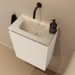 MONDIAZ TURE-DLUX Meuble toilette - 40cm - Talc - EDEN - vasque Ostra - position centrale - sans trou de robinet SW1104669