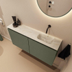 MONDIAZ TURE-DLUX Meuble toilette - 100cm - Army - EDEN - vasque Ostra - position droite - sans trou de robinet SW1104738
