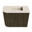Mondiaz JOYA-DLUX 51.6cm toiletmeubel - ronding links kleur Shadow - Wastafel FAYE positie Rechts Zonder kraangat kleur Meli. SW1424905