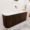 Mondiaz JOYA 103.2cm toiletmeubel - ronding links en rechts kleur Walnut - Wastafel FAYE positie Midden Zonder kraangat kleur Talc. SW1421323