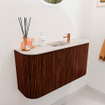 Mondiaz JOYA-DLUX 83.2cm meuble de toilette - arrondis gauche et droite couleur Ruby - Vasque FAYE position Milieu 1 trou de robinet couleur Nata. SW1425474