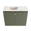 MONDIAZ TURE-DLUX Meuble toilette - 60cm - Army - EDEN - vasque Frappe - position gauche - sans trou de robinet SW1102644