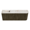 Mondiaz JOYA-DLUX Meuble de toilette 111.6cm - arrondi droit couleur Shadow - Vasque FAYE position Gauche 1 trou de robinet couleur Frappe. SW1422702