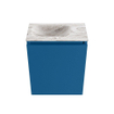 MONDIAZ TURE-DLUX Meuble toilette - 40cm - Jeans - EDEN - vasque Glace - position gauche - 1 trou de robinet SW1103366