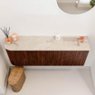Mondiaz JOYA-DLUX 111.6cm toiletmeubel - ronding links kleur Ruby - Wastafel FAYE positie Rechts 1 kraangat kleur Frappe. SW1423513