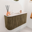 Mondiaz JOYA-DLUX 83.2cm toiletmeubel - ronding links en rechts kleur Dusk - Wastafel FAYE positie Midden 1 kraangat kleur Meli. SW1425865