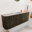 Mondiaz JOYA-DLUX 113.2cm toiletmeubel - ronding links en rechts kleur Shadow - Wastafel FAYE positie Midden 1 kraangat kleur Glace. SW1426214