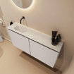 MONDIAZ TURE-DLUX Meuble de toilettes 100 cm Linen. Lavabo EDEN Opalo position gauche. Sans trou de robinet. SW1104447
