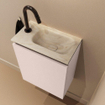 MONDIAZ TURE-DLUX Meuble WC 40 cm Rosee. Lavabo EDEN Ostra position droite. Avec 1 trou de robinet. SW1105008