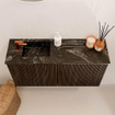 Mondiaz JOYA-DLUX Meuble de salle de bains 80cm - couleur Walnut - Vasque FAYE position Gauche 1 trou de robinet couleur Lava SW1422426