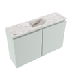 MONDIAZ TURE-DLUX Meuble de toilettes 80 cm Greey. Lavabo EDEN Glace position milieu. Sans trou de robinet. SW1103316