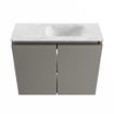 MONDIAZ TURE-DLUX Meuble toilette - 60cm - Smoke - EDEN - vasque Opalo - position droite - sans trou de robinet SW1104583