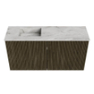 Mondiaz JOYA-DLUX 80cm toiletmeubel - kleur Shadow - Wastafel FAYE positie Links 1 kraangat kleur Glace. SW1422784