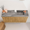 Mondiaz JOYA-DLUX 80cm toiletmeubel - kleur Oak - Wastafel FAYE positie Rechts 1 kraangat kleur Sombra. SW1424241