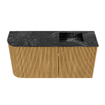 Mondiaz JOYA-DLUX 81.6cm toiletmeubel - ronding links kleur Oak - Wastafel FAYE positie Rechts 1 kraangat kleur Lava. SW1422077