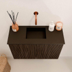 Mondiaz JOYA 60cm toiletmeubel - kleur Walnut - Wastafel FAYE positie Midden Zonder kraangat kleur Urban. SW1421336