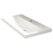 Wiesbaden Flag lavabo simple avec 1 trou de robinet 100x36x4 cm marbre synthétique brillant blanc SW62809