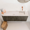 Mondiaz JOYA-DLUX 101.6cm toiletmeubel - ronding links kleur Shadow - Wastafel FAYE positie Rechts Zonder kraangat kleur Nata. SW1425006