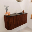 Mondiaz JOYA-DLUX Meuble de toilette 81.6cm - arrondi gauche couleur Ruby - Vasque FAYE position Droite 1 trou de robinet couleur Lava. SW1423642